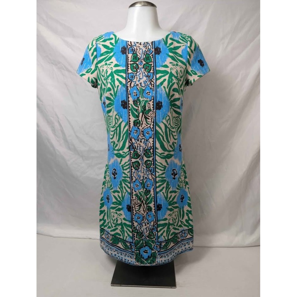 Lilly Pulitzer ~ Layton Sea Oat Ikatty Ikat Engineered Print Shift Dress ~ Small